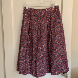 J Crew Floral MIDI Skirt
